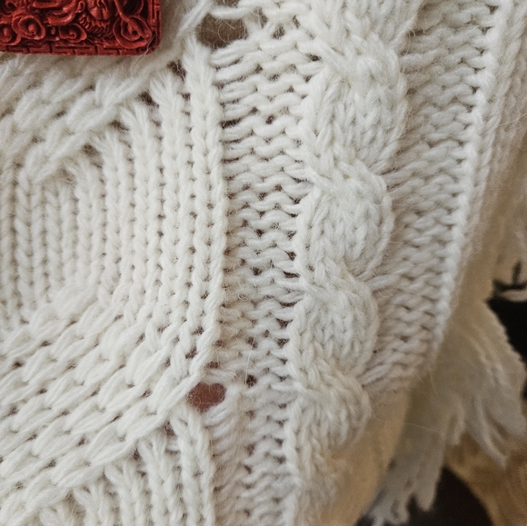 Italian Elsamanda Anthropologie Fringed Front Sweater - Picture 5 of 11